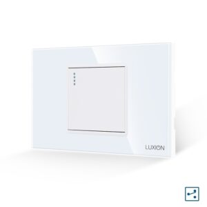 Intrerupator Simplu Cap Scara Mecanic LUXION cu Rama din Sticla, Standard Italian, 2/3M