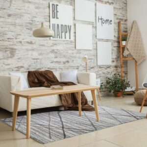 Covor Beenom cu design romburi gri-alb 1012-125