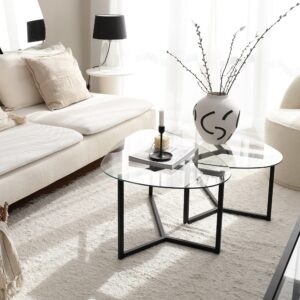 Set 2 masute de cafea Bellisimo - Black