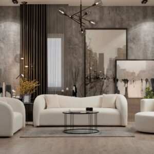 Canapea cu 2 Locuri Asos Cream - 170 X 76 X 75