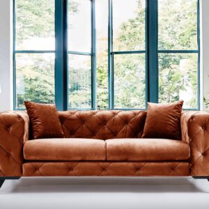 Canapea CHESTERFIELD Como - Orange cu 2 Locuri 197 X 73 X 90