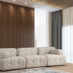 Canapea cu 3 Locuri Doblo 3 Seater ( L1-O1-1R) - Cream Bouclette