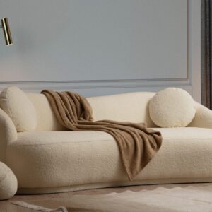 Canapea cu 3 Locuri Ancona - Cream 225 X 76 X 98