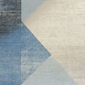 Covor lana Wido albastru forme geometrice