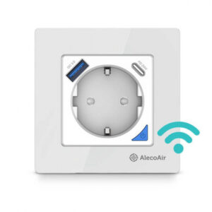Priza de perete cu WiFi AlecoAir G40 White  Control vocal asistenti digitali  Telecomanda  USB-A  USB-C  Programare aplicatie