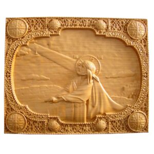 Icoana sculptata Rugaciunea din gradina Ghetsimani, lemn masiv, 31x25 cm