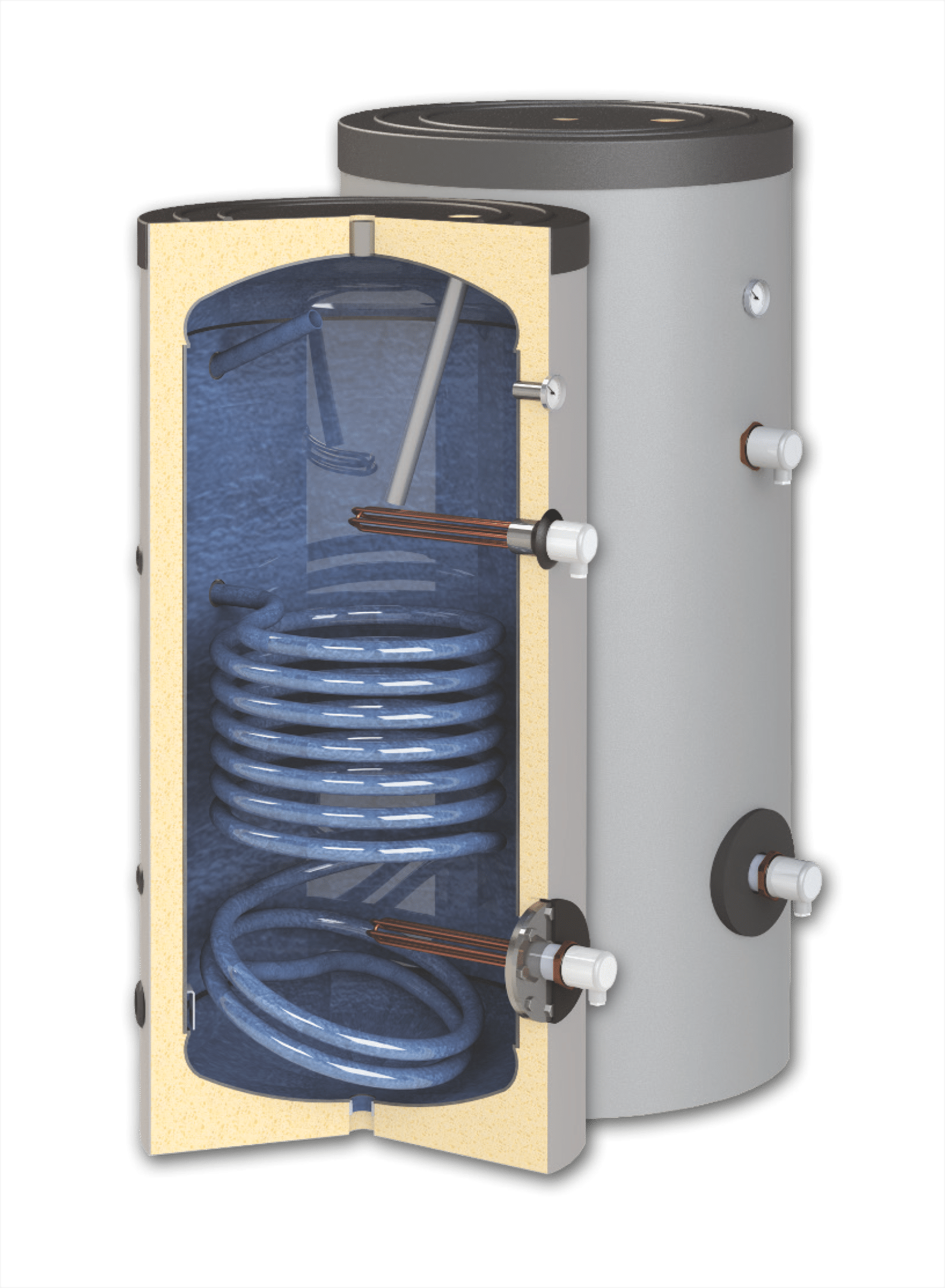 Boiler cu o serpentina Sunsystem SN 1500 litri