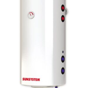 Boiler termoelectric Sunsystem BB NL2 150 PRL 3KW cu doua serpentine, 150 litri, putere serpentina 15 kw, putere electrica 3 KW, serpentine pe partea dreapta, reglaj extern al temperaturii, izolatie termica