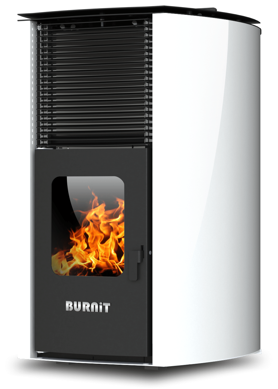 Centrala termosemineu pe peleti Burnit Advant Novation White 18 kw, echipata cu pompa de circulatie, vas de expansiune, automatizare, suprafata pana la 120 metri patrati