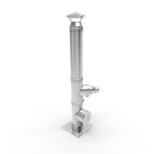 Cos de fum inox, Fornello dublu perete inox-inox, izolatie   din vata bazaltica 40 mm, inaltime 8 metri, diametru  interior  200 mm, pentru  centrale pe lemn, carbune  si peleti, complet pentru montaj