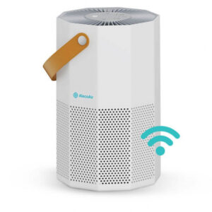 Purificator de aer AlecoAir P25 ROUBIQ White  Wi-Fi  Lampa UV-C  Filtru True HEPA si Carbune Activ  Ionizare  PM 2.5