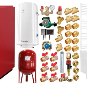 Pachet centrala pe combustibil solid Fornello T-PRO 25 kW, radiatoare otel, boiler, vas expansiune, fitinguri si accesorii de baza