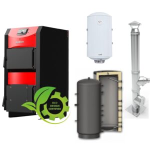 Pachet Centrala pe combustibil solid Sunsystem Burnit NWB PRIME 50 kW, Puffer P 1000l, Cos inox 6 ml 200 mm, Boiler Termoelectric Fornello 100l