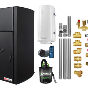 Pachet control de la distanta, Centrala pe peleti Fornello Fiama Confort B 25 kw, complet echipata pentru incalzire, Pompa, Vas expansiune, Automatizare, Boiler 100 litri, Termostat Salus IT 800, Aspirator, Kit evacuare 3.5 ml si Fitinguri montaj