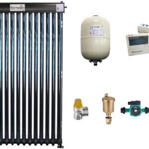 Pachet Economic Sistem solar presurizat, panou Fornello 15 Tuburi Heat Pipe, pompa 25-60, controller, vas expansiune, antigel, supapa 1/2, aerisitor 1/2