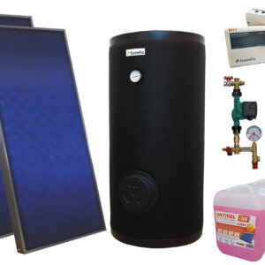 Pachet sistem solar presurizat, 2 panouri solare plane Sunsystem PК SL FP 2.0, Boiler cu 2 serpentine Fornello SOL 200 LT 2S, controller, vas expansiune, grup pompare, aerisitor 1/2, antigel