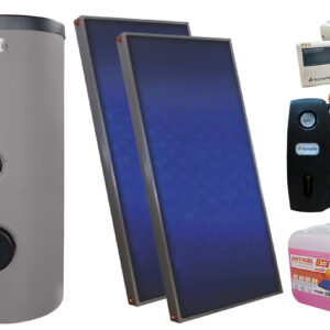 Pachet sistem solar presurizat, 2 x Panou Sunsystem PК SL FP 2.0,Boiler Fornello Optima EV 7/5 S2, 200 Litri, Controller, Vas expansiune, Grup pompare, Aerisitor, Antigel