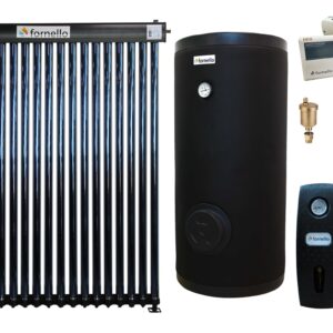 Pachet sistem solar presurizat, panou Fornello 20 Tuburi Heat Pipe, Grup pompare, Boiler cu 2 serpentine FORNELLO SOL 200 LT 2S, controller, Vas expansiune, Aerisitor 1/2, Antigel