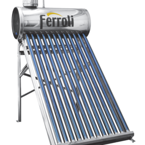 Panou solar nepresurizat din inox Ferroli Ecosole - 15 tuburi si boiler 150L (cu vas flotor 5L si tija de aerisire)
