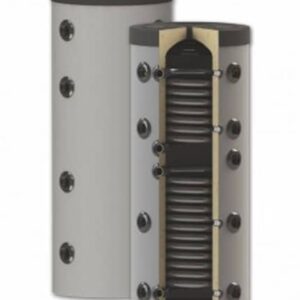 Rezervor de acumulare puffer pentru agent termic, cu doua serpentine PS2 150L