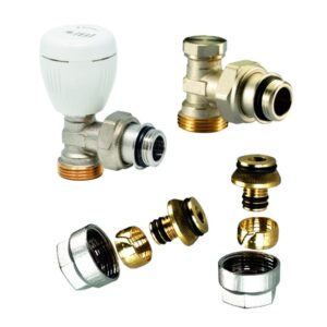 Set robineti calorifer - tur + retur + conectori pentru teava pexal 16x2 Ivar