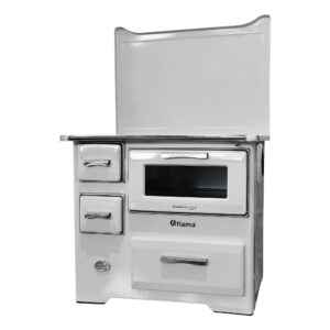 Soba de gatit si incalzit FIAMA SD 7 RS D, 7 Kw, cu cuptor de gatit si plita, culoare alb, evacuare partea dreapta