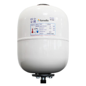 Vas expansiune sanitar Fornello 8 litri, vertical culoare alb, presiune maxima 10 bar, membrana EPDM
